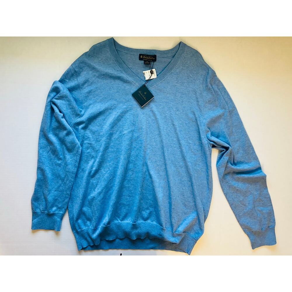NWT Brooks Brothers V-neck Knit Pullover Sweater - Size XL